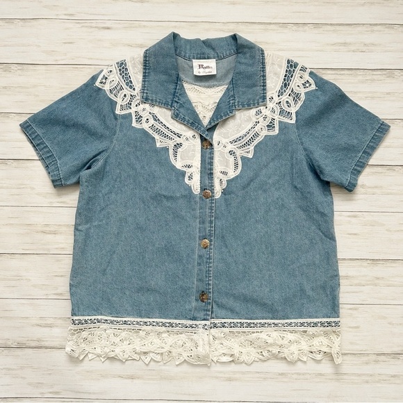 Ruffles by Angelica Vintage Lace Top | Size M - Picture 1 of 5